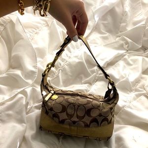 Authentic COACH Brown/Gold Mini Purse